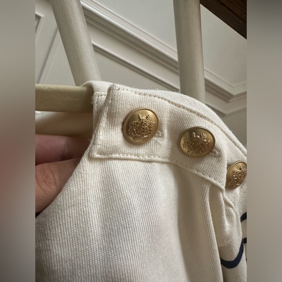 NEW Cropped boatneck long sleeve with gold buttons, size M, sold out! - Picture 8 of 11